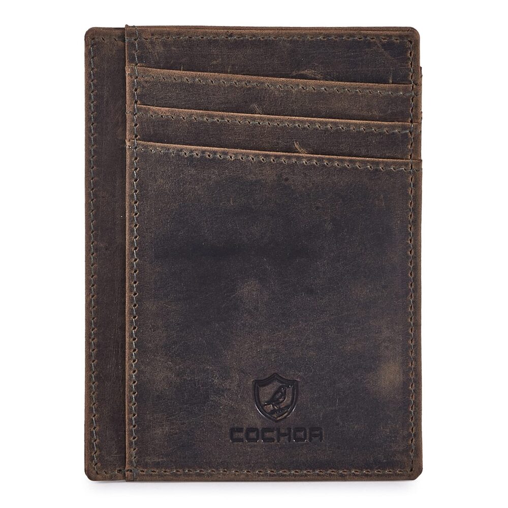 4271 Front Pocket Wallet Slim Minimalist Real Leather RFID Blocking Credit
